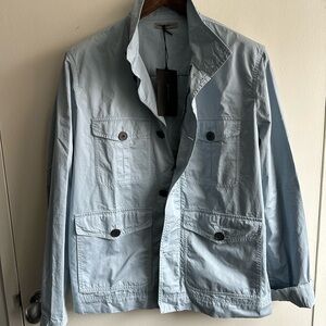 Bottega Veneta Light Blue Intrecciato Military Jacket NWOT